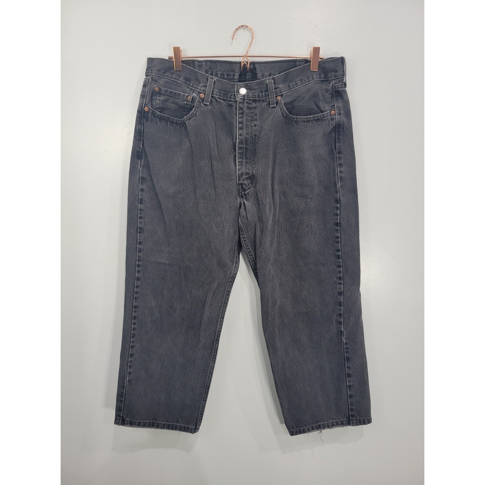 Levis 550 Relaxed Fit Tapered Leg Jeans Mens 38x30 Faded Black‎ Denim 00550-0260